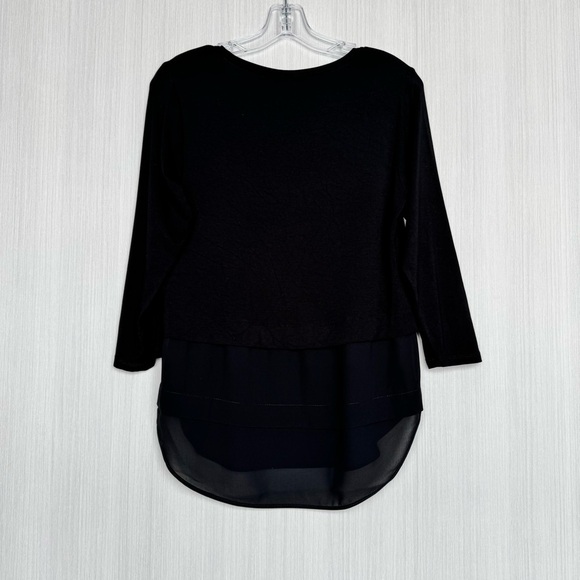 MICHAEL KORS Scoop Neck T Shirt Top XS Black 3/4 Sleeve Sheer Tunic Casual Comfy - Picture 5 of 15